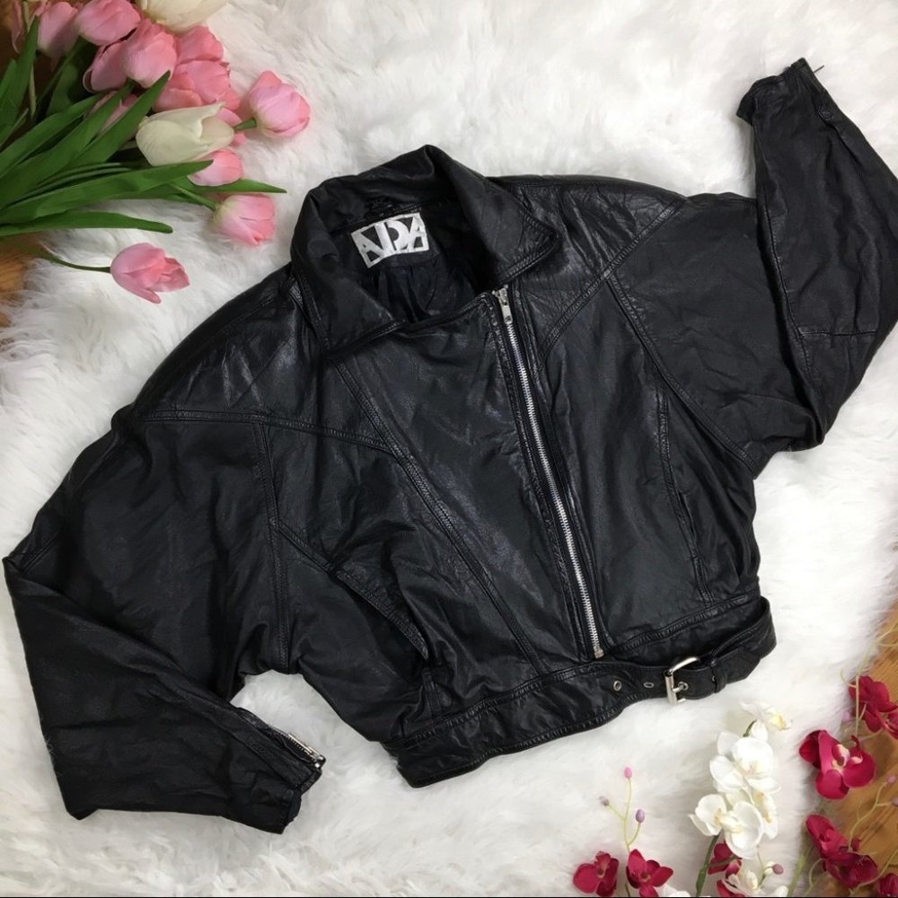 ADA Leather Crop Jacket (W1-136) ⁂